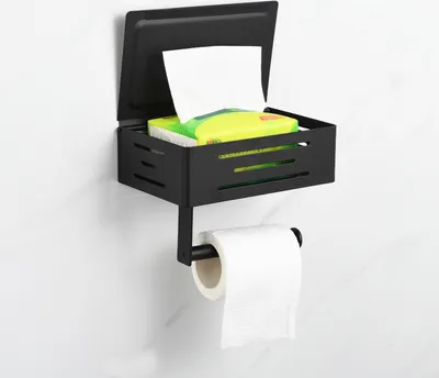 Toilettenpapierspender, Jumbo-Rollenhalter Aus ABS – Wasserdicht, Wandmontiert, Kein Bohren Nötig