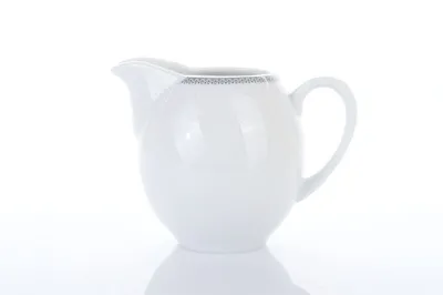 Image de Thun 1794 Pot à lait, porcelaine tchèque, Opale, 0,35 l, dentelle, bord gris, Thun
