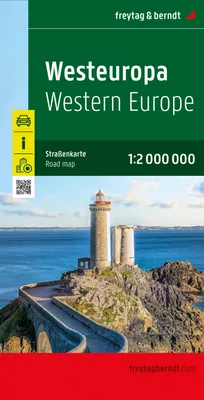 Zdjęcie produktu dla Europa Zachodnia, 1:2 000 000 mapa samochodowa turystyczna AKTUALNE WYDANIE Freytag&Berndt