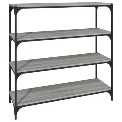 Produktbild von vidaXL Bücherregal Grau Sonoma 100x33x100 cm Holzwerkstoff und Stahl