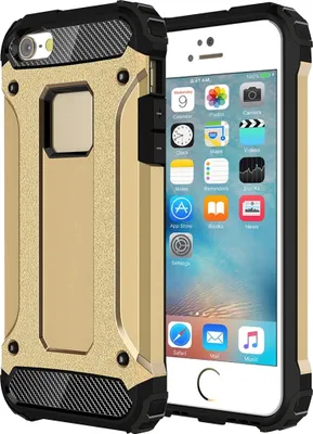 Produktbild von Mobigear Outdoor iPhone SE (2016) Hülle Hardcase Backcover Stoßfest - Gold