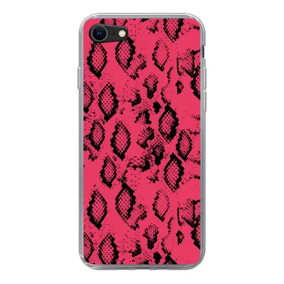 Produktbild von MuchoWow® Handyhülle Schutzhülle Hülle für iPhone SE 2020 Tiermuster - Schlangenhaut - Rosa Silikon Softcase Handy Hülle - Kartenbesitzer