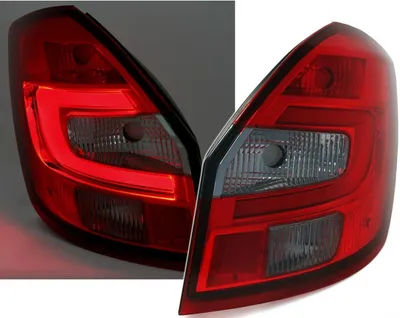 LED Lightbar Rückleuchten Rot Smoke für Skoda Fabia II 2 Limo + Kombi 2007-