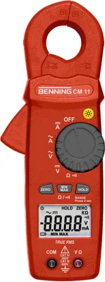 Image de Pince ampèremétrique Benning Trms, 0,1 mA-20 A CA/10 A CC, tension, kOhm, continuité, Cat IV, accessoires, 1 pièce.
