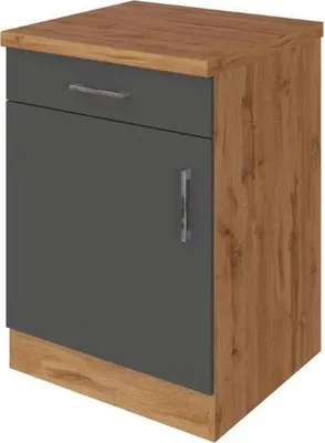Produktbild von Held Möbel Unterschrank mit Drehtür Sorrento BxTxH 50 x 60 x 86 cm anthrazit matt zerlegt Anschlag reversibel 409.6280