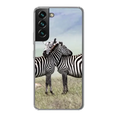 Produktbild von MuchoWow® Handyhülle Schutzhülle Hülle für Samsung Galaxy S22 Zebras - Gras - Schwarz - Weiß Silikon Softcase Handy Hülle - Mobiltelefonhülle