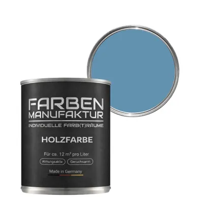 Produktbild von Holzfarbe Wetterschutzfarbe Holzlack Holzschutzlack Holzdecklack RAL Farbe – 5 L – ca. RAL 5024 Pastellblau
