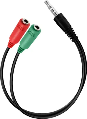 Immagine prodotto di Akyga, adattatore audio da 3,5 mm TRRS a doppio jack per cuffie e microfono, nero