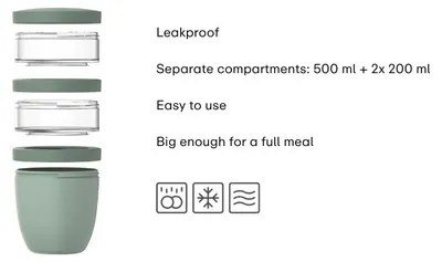 Productafbeelding van Ellipse lunchpot 3-delig 500 ml + 200 ml + 200 ml – Nordic black