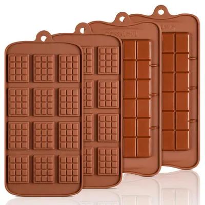 Silikon-Chocoladeform, 4 Stück, tiefe Form für Schokolade & Pralinen