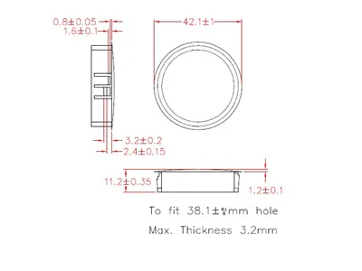 Produktbild von KSS Lochabdeckung Polyamid 6.6, schwarz, für Loch 38,1, Abdeckung-Ø 42,1, 1 Stück
