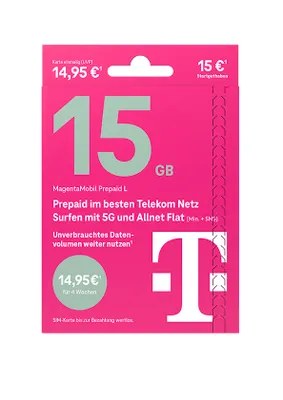 Zdjęcie produktu dla Karta SIM Telekom MagentaMobil Prepaid L z 15 € startowym doładowaniem