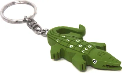 Produktbild von Schlüsselanhänger aus Holz - Krokodil grün