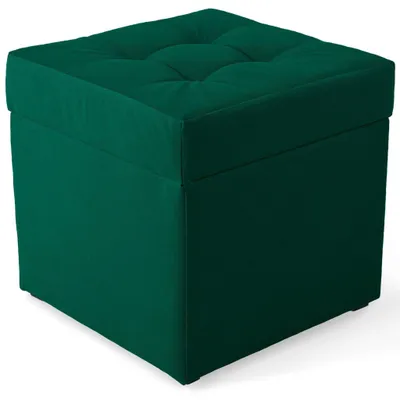 Obrázok produktu pre MG Design, zelený taburet s úložným priestorom, 45x45 cm - objem úložného priestoru 50 litrov, nosnosť do 300 kg, matný povrch, ľahko udržiavateľný, vhodný do obývačky a predsiene