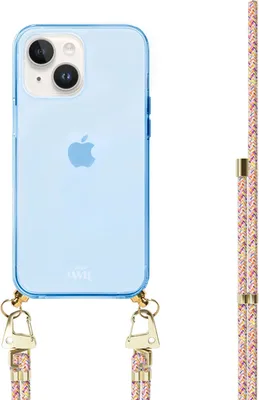 Produktbild von Rainbow Vibes Cord Hülle Blue  - Kompatibel mit iPhone 15
