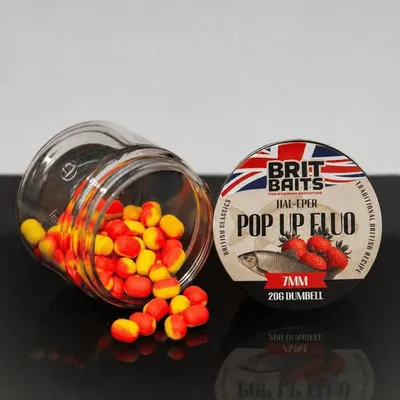 Image de BritBaits, appât flottant fluorescent, saveur poisson-fraise, diamètre 7 mm
