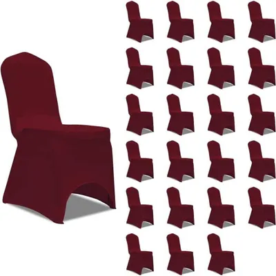Obrázok produktu pre Návleky na stoličku burgundy 24 ks naťahovacie