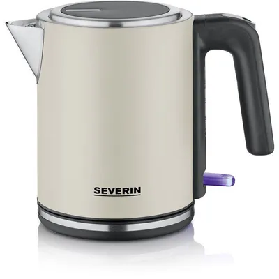 Immagine prodotto di Bollitore elettrico SEVERIN WK9577, modello compatto, capacità 1L, acciaio inossidabile, 2400W, riscaldamento rapido, base girevole a 360, resistenza nascosta, colore beige