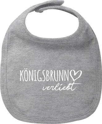 Produktbild von Huuraa Baby Lätzchen Königsbrunn verliebt Heather Grey Klettverschluss  Baumwolle Latz Geschenkidee