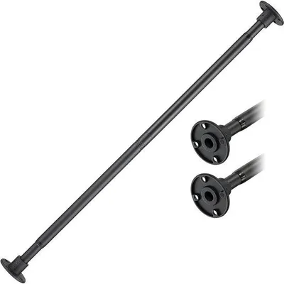 Imagen del producto de Unyqoos® Barra telescópica para cortina de ducha, ajustable de 74 a 127 cm, color mate, hierro con diámetro de 2,54 cm – Montaje robusto para baño y más