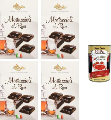 Produktbild von Maja Mostaccioli al Rum Mostaccioli mit klassischem süßem Weihnachtsrum 4x200+ Italian Gourmet polpa 400g