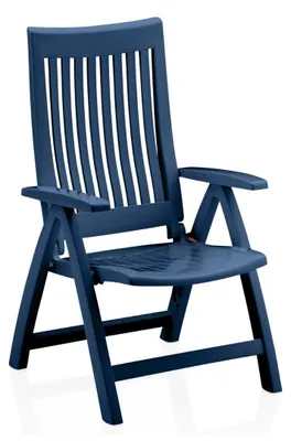 Produktbild von Kettler Roma Klappsessel - verstellbarer Gartensessel aus Kunststoff - blau