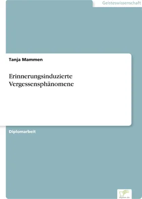 Produktbild von Erinnerungsinduzierte Vergessensphänomene
