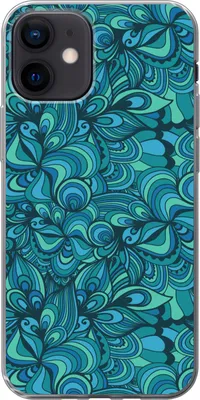 Produktbild von MuchoWow® Handyhülle Schutzhülle Hülle für Telefoonhoesje iPhone 12 Design - Vintage - Blau - Türkis Silikon Softcase Handy Hülle - Schutzhülle