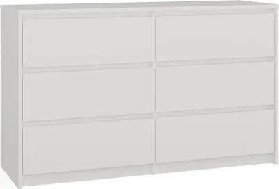 Obrázek produktu pro Moderní komoda KARO K120 se 6 zásuvkami – design bez úchytek | Barva: bílá | Rozměry: 120 x 40 x 73,5 cm