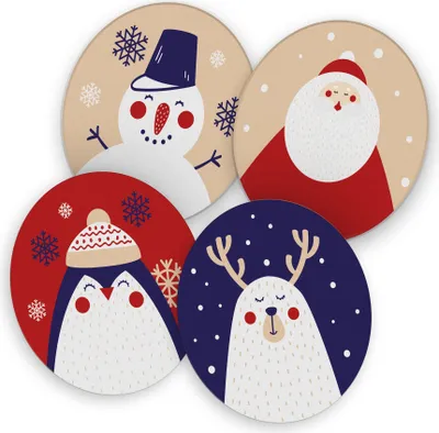 Produktbild von itenga 40x Bierdeckel Weihnachtsfiguren I Weihnachten I Untersetzer I 10,7cm