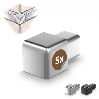 Produktbild von Dalsys 5x Endstück Quadratprofil 12,5mm Edelstahl gebürstet
