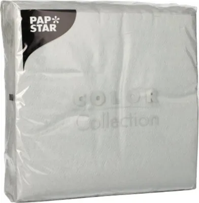 Produktbild von Papstar Prägeservietten hellgrau 1 lagig 100 Stück 1er Pack