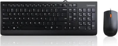 Produktbild von Lenovo 300, Volle Größe (100%), USB, QWERTY, Schwarz, Maus enthalten
