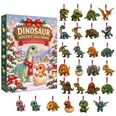 Produktbild von Adventskalender 2026 24-Tage-Weihnachts-Countdown Dinosauren-Überraschungen 24 Tage Grün 2