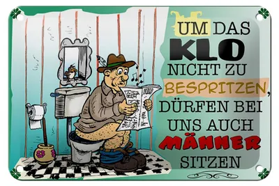 Produktbild von Blechschild Spruch 18x12cm um Klo nicht bespritzen Männer