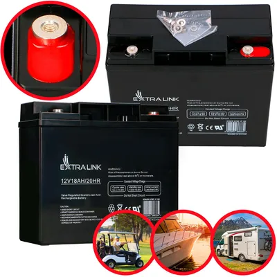 Produktbild von Extralink 12V 18Ah AGM Batterie wartungsfrei langlebiger VRLA Akku für USV Alarmanlage