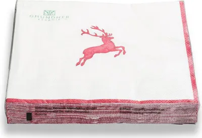 Produktbild von Gmundner Keramik Bordeauxr. Hirsch, Servietten 3-lg/20Stk, 33x33cm