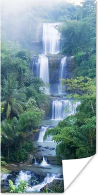 Produktbild von MuchoWow® Poster Wasserfälle in Indonesien 20x40 cm - Plakat - Foto