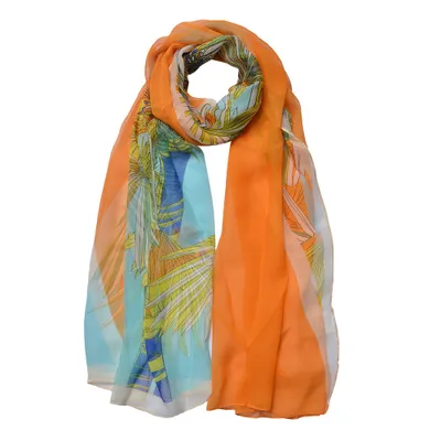 Produktbild von Clayre & Eef Gemusterter Damenschal 50x160 cm Orange Synthetisch