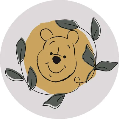 Produktbild von Disney selbstklebende runde Tapete Polyurethander Bär Gelb und Grün - 612036 - Ø 128 cm