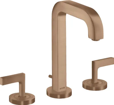 Immagine prodotto di hansgrohe AXOR Citterio mitigeur lavabo 3 trous 170, vidage escamotable, bec verseur 140mm, béqu'illes, rosaces, 39135310, 39135310