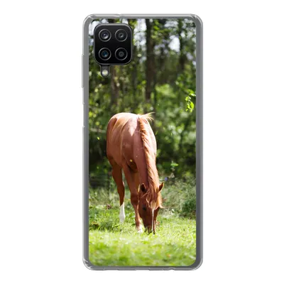 Produktbild von MuchoWow® Handyhülle Schutzhülle Hülle für Samsung Galaxy A12 Pferd - Blumen - Licht Silikon Softcase Handy Hülle - Bild
