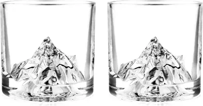 Produktbild von LIITON Exklusiv Whisky Gläser Set K2 2-teilig aus Kristallglas, Tumblergläser, Geschenke für Männer für Cocktails, Gin, Bourbon, Rum, Trinkgläser Geschenkset