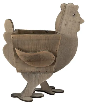 Productafbeelding van Clayre & Eef bloempot Huhn, 35x18x40 cm, bruin, hout