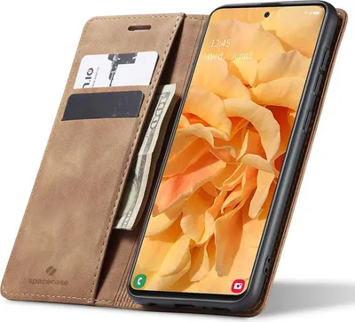 Zdjęcie produktu dla Etui z klapką SPACECASE Wallet do Galaxy A51 Brązowy