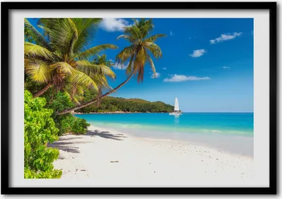 Produktbild von Bild - Bilder - Bilderrahmen - 70 cm x 50 cm - MDF-Rahmen, Wandkunst Tropischer Strand