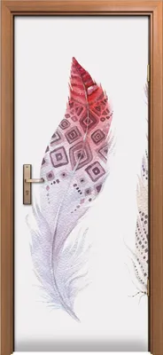 Produktbild von Türposter 80x200 cm Türaufkleber Türtapete Türfolie Klebefolie Malerei Feder bunte Aquarellfarbe