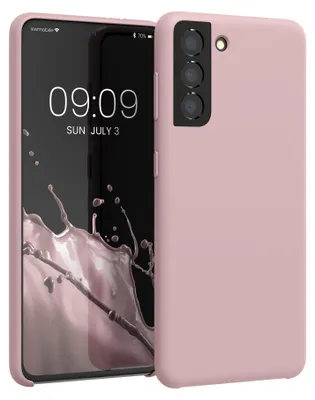 Produktbild von kwmobile Handyhülle für Samsung Galaxy S21 Hülle - Case Silikon - Kabelloses Laden - Schutzhülle Cover in Altrosa matt