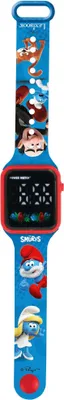 Produktbild von Lexibook Schlümpfe Digitale LED Kinderuhr mit 12/24-Stunden-Format und verstellbarem Armband