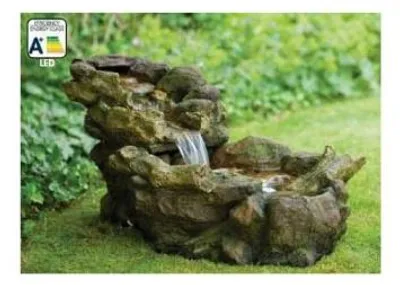 Image de Fontaine cascade ASPEN aspect bois naturel LED